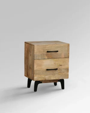 MID CENTURY - TWO DRAWER BED SIDE