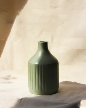 GREEN GLITCH FLOOR VASE