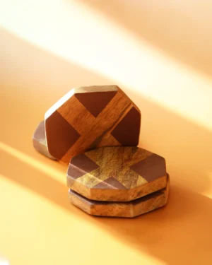 SHADES OF BROWN COASTER ( SET OF 4 )