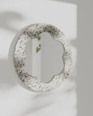 WHITE FLOWER WALL MIRROR