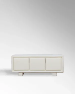 WHITE GREEK - THREE DOOR TV CABINET
