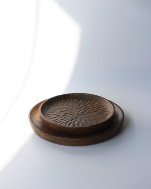 FLOWER CARVED PLATES - SET OF 2